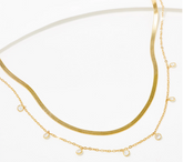 Diamonique Goldclad Sterling Silver CZ Double Layer Necklace 16"